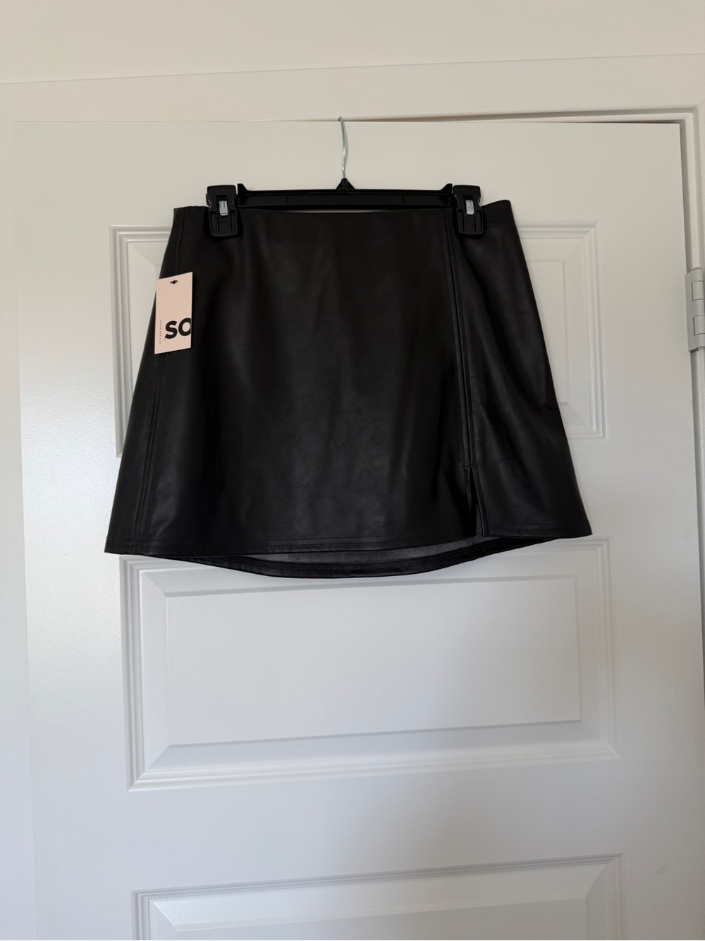 ✨NWT✨ Faux Leather Black A-Line Mini Skort